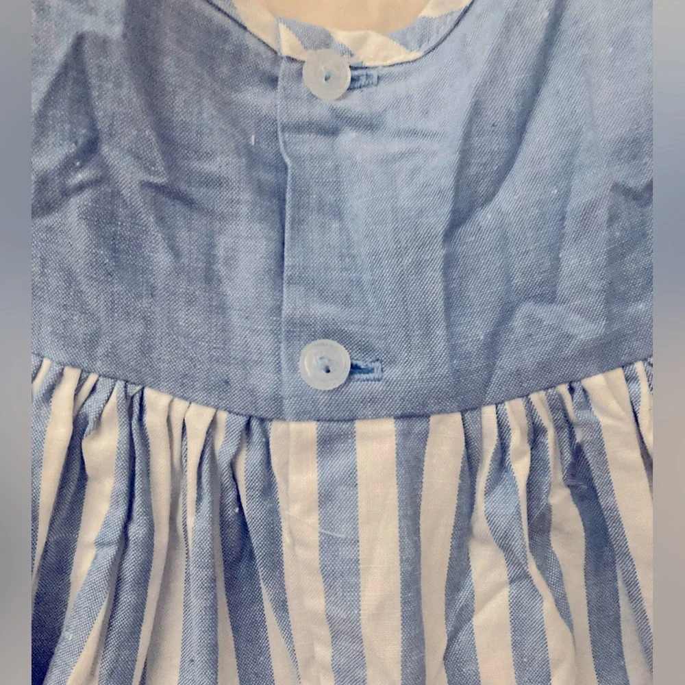 Vintage 80s Blue and White Stripe Sailor Style Dress 12moths EUC​​ - Picture 5 of 6